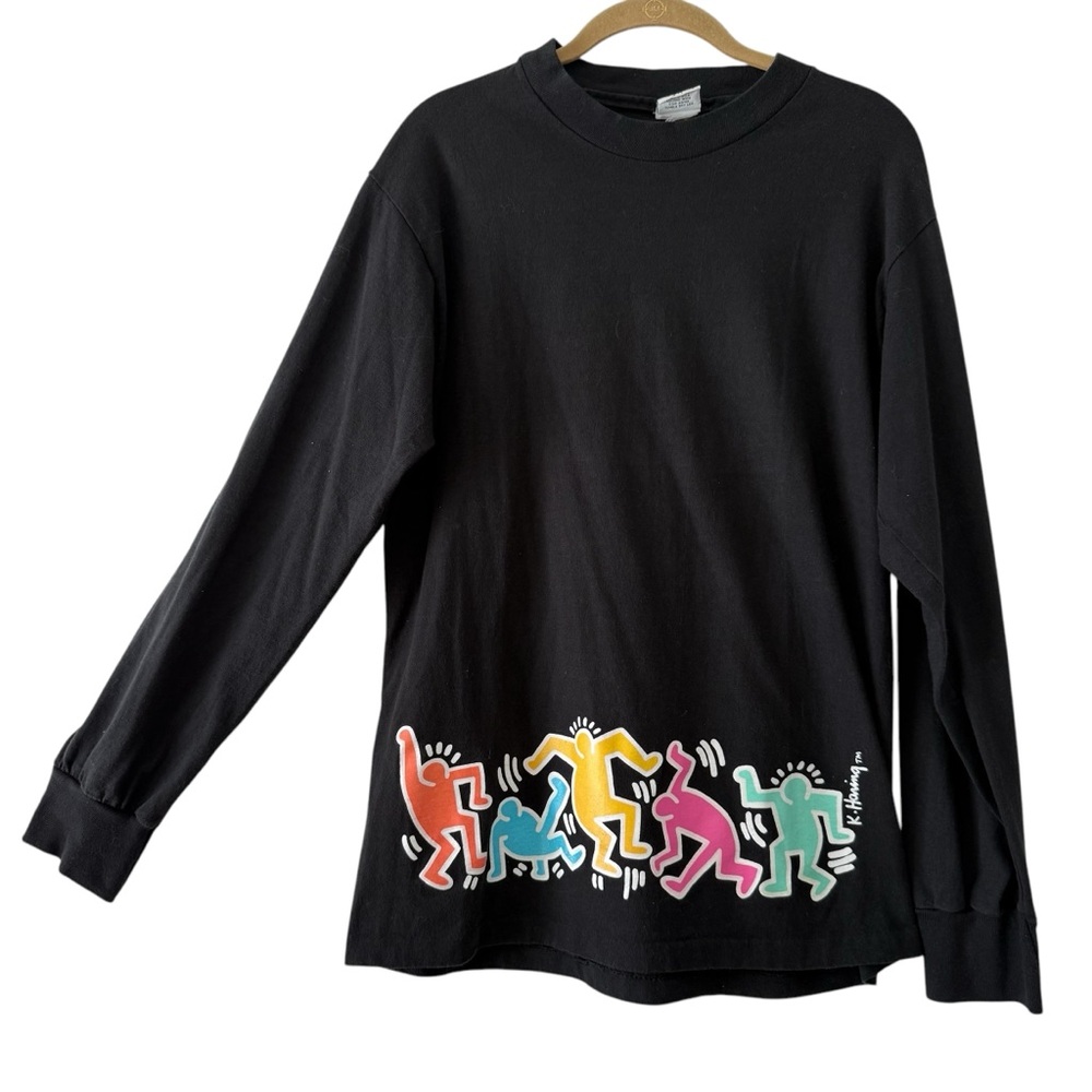Vintage Keith Haring Pop Shop Long Sleeve T-Shirt Rare Size Lagre